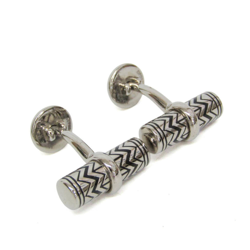 Louis Vuitton Metal Fixed Backing Cufflinks Silver V-Karakoram Cufflinks with...